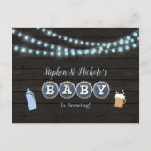 Rustieke Baby brouwt blauw Baby shower Briefkaart (Voorkant)