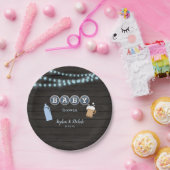 Rustieke Baby brouwt blauw Baby shower Papieren Bordje (Feest)