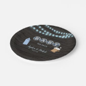 Rustieke Baby brouwt blauw Baby shower Papieren Bordje (Gekanteld)