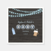Rustieke Baby brouwt blauw Baby shower Servet (Voorkant)