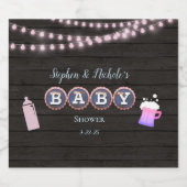 Rustieke Baby brouwt roze Baby shower Bier Etiket (Enkel label)