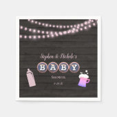 Rustieke Baby brouwt roze Baby shower Servet (Voorkant)