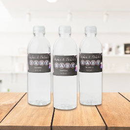 Rustieke Baby brouwt roze Baby shower Waterfles Etiket