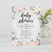 Rustieke Baby Douche Uitnodigingen voor Meisjes (Staand voorkant)