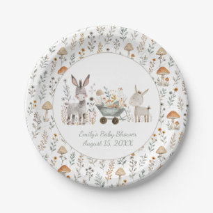 Rustieke baby-ezels Unisex Baby Shower Papieren Bordje