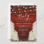 Rustieke Baby Het is koud buiten Baby shower Kaart (Voorkant)