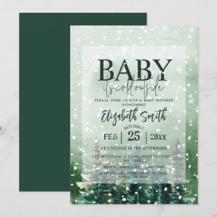 Rustieke Baby Het is koud buiten Baby shower Kaart