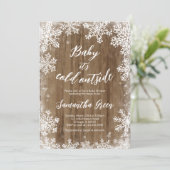 Rustieke Baby Het is koud buiten Baby shower Kaart (Staand voorkant)