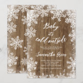 Rustieke Baby Het is koud buiten Baby shower Kaart (Voorkant / Achterkant)