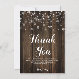 Rustieke Baby Het is koud buiten de winter Bedankkaart