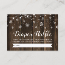 Rustieke Baby Het is koud buiten Luier Raffle Tick