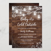 Rustieke Baby het is koud buiten Winter Baby showe Kaart (Voorkant / Achterkant)
