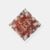 Rustieke Baby het is koud buiten Winter Baby showe Servet (Hoek)
