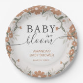 Rustieke Baby in Bloom Daisy Shower Papieren Bordje (Voorkant)