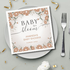 Rustieke Baby in Bloom Flowers Daisy Shower Servet