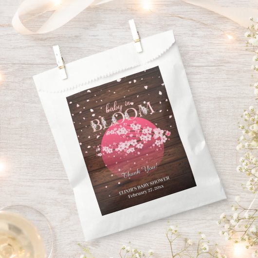 Rustieke Baby in Bloom Sakura Cherry Blossom Bedankzakje (Geknipt)