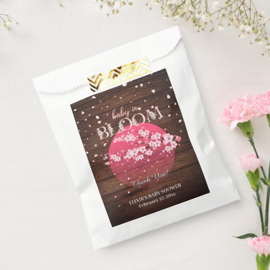 Rustieke Baby in Bloom Sakura Cherry Blossom Bedankzakje (Gezegeld)