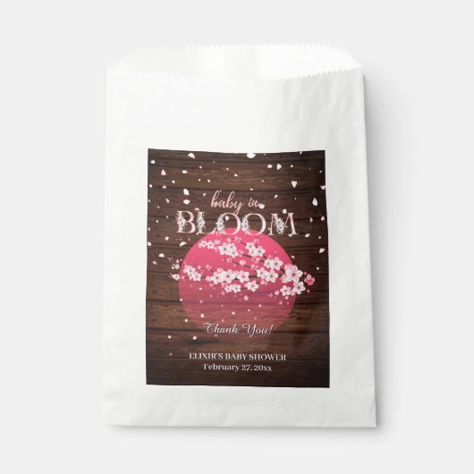 Rustieke Baby in Bloom Sakura Cherry Blossom Bedankzakje (Voorkant)