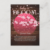 Rustieke Baby in Bloom Sakura Cherry Blossom Informatiekaartje (Voorkant)
