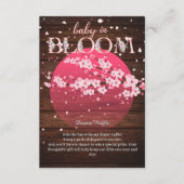 Rustieke Baby in Bloom Sakura Cherry Blossom Informatiekaartje (Voorkant)