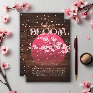 Rustieke Baby in Bloom Sakura Cherry Blossom Informatiekaartje