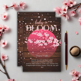 Rustieke Baby in Bloom Sakura Cherry Blossom Informatiekaartje