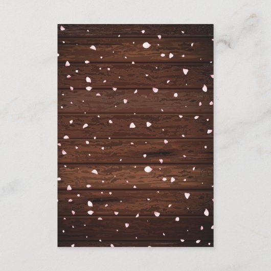 Rustieke Baby in Bloom Sakura Cherry Blossom Informatiekaartje (Achterkant)