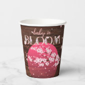Rustieke Baby in Bloom Sakura Cherry Blossom Papieren Bekers (Achterkant)