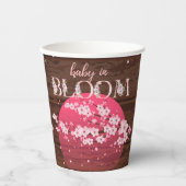 Rustieke Baby in Bloom Sakura Cherry Blossom Papieren Bekers (Voorkant)