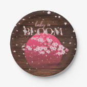 Rustieke Baby in Bloom Sakura Cherry Blossom Papieren Bordje (Voorkant)