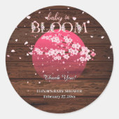 Rustieke Baby in Bloom Sakura Cherry Blossom Ronde Sticker (Voorkant)