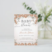 Rustieke Baby in Bloom Shower Genderneutraal Briefkaart (Staand voorkant)
