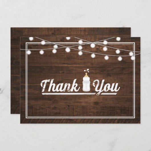 Rustieke Baby is het brouwen van Baby shower dank  Bedankkaart (Voorkant / Achterkant)