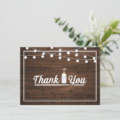 Rustieke Baby is het brouwen van Baby shower dank  Bedankkaart (Staand voorkant)