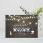 Rustieke Baby is het brouwen van goud Baby shower Kaart (Staand voorkant)