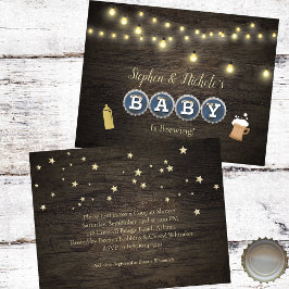 Rustieke Baby is het brouwen van goud Baby shower Kaart