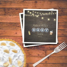 Rustieke Baby is het brouwen van goud Baby shower Servet