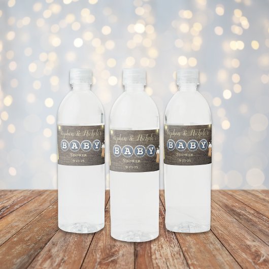 Rustieke Baby is het brouwen van goud Baby shower Waterfles Etiket