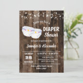 Rustieke Baby luierdouche Kaart (Staand voorkant)