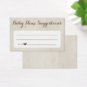 Rustieke Baby Naam Suggesties Kaart voor Baby show (Bureau)