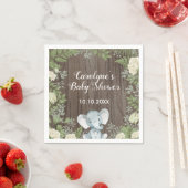 Rustieke Baby Olifant / Botanisch groen / Safari Servet (Insitu)