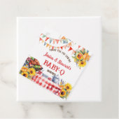 Rustieke BABY-Q Barbecue Picknick Zonnebloem Dank  Bedankjes Labels (In situ)