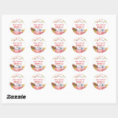 Rustieke BABY-Q Barbecue Picknick Zonnebloem Dank  Ronde Sticker (Vel)