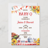 Rustieke BABY-Q Barbecue Picknick Zonnebloem Gerui Kaart (Voorkant)