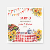 Rustieke BABY-Q Barbecue Picknick Zonnebloem Plaid Servet (Voorkant)