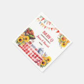 Rustieke BABY-Q Barbecue Picknick Zonnebloem Plaid Servet (Hoek)