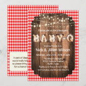 Rustieke Baby Q BBQ Baby shower Uitnodiging (Voorkant / Achterkant)