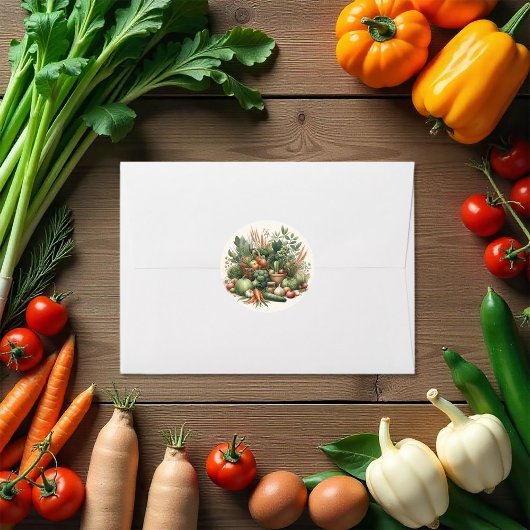 Rustieke Baby Shower met Lokale Boerenmarkt Ronde Sticker