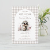Rustieke baby shower met vogels kaart (Staand voorkant)