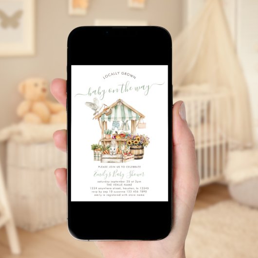 Rustieke Baby Shower op de Boerenmarkt met Lokale  Kaart